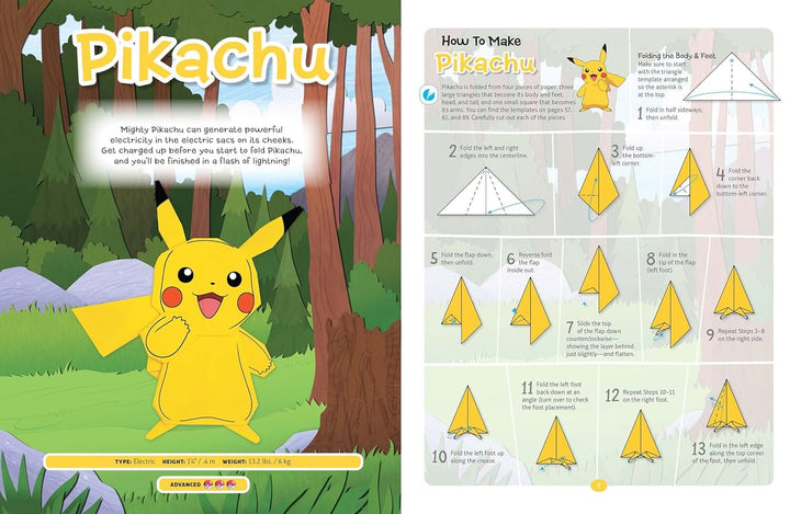 Pokemon Origami: Fold Your Own Pokemon 3 Activity Books Collection Set - Ages 7-9 - Paperback
