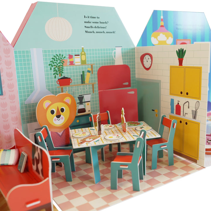 Fold-Out + Play: Doll's House: Build your own 3D house with interactive play pieces and stickers by Ingela P Arrhenius - Ages 4-7 - Board Book