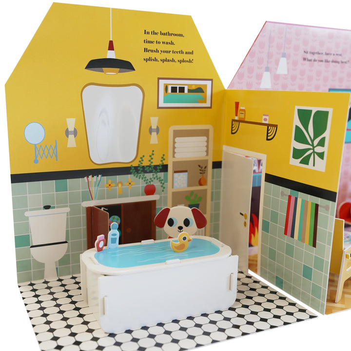 Fold-Out + Play: Doll's House: Build your own 3D house with interactive play pieces and stickers by Ingela P Arrhenius - Ages 4-7 - Board Book