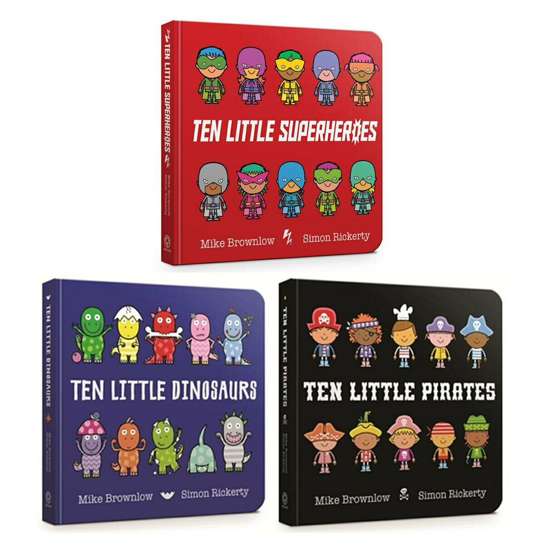 The Ten Little Adventure 3 Board Book Collection - Ages 0-5 - Board Books - Mike Brownlow 0-5 Orchard Books