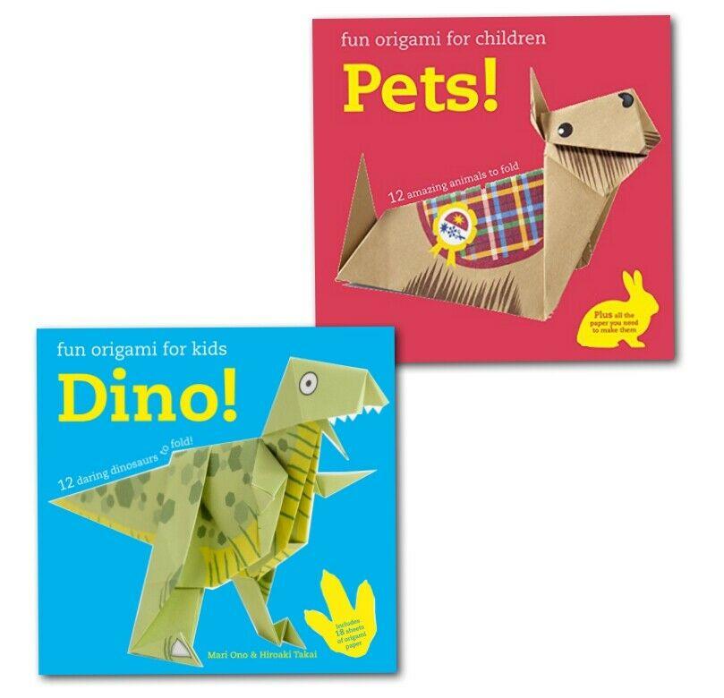 Fun Origami Pets & Dino 2 Books Set By Mari Ono & Hiroaki Takai - Paperback - Age 5-7 5-7 CICO Kidz