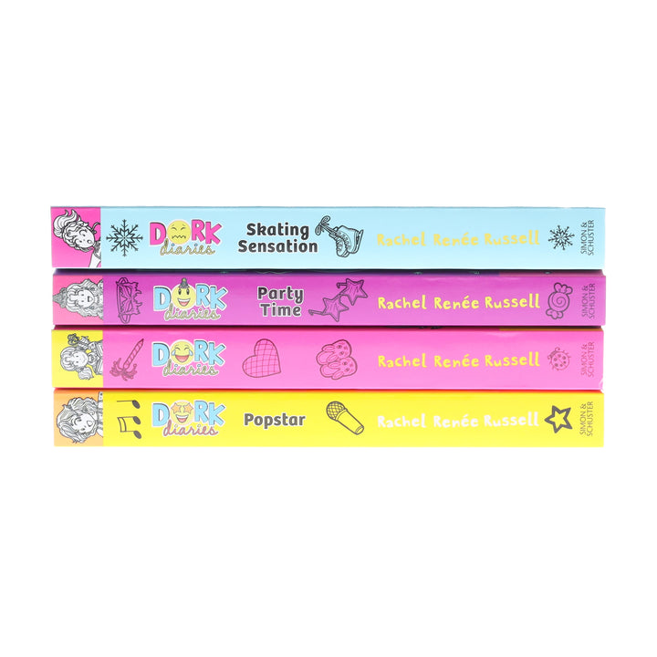 Dork Diaries Series (Book 1-4) By Rachel Renee Russell 4 Books Collection Set - Ages 9-14 - Paperback