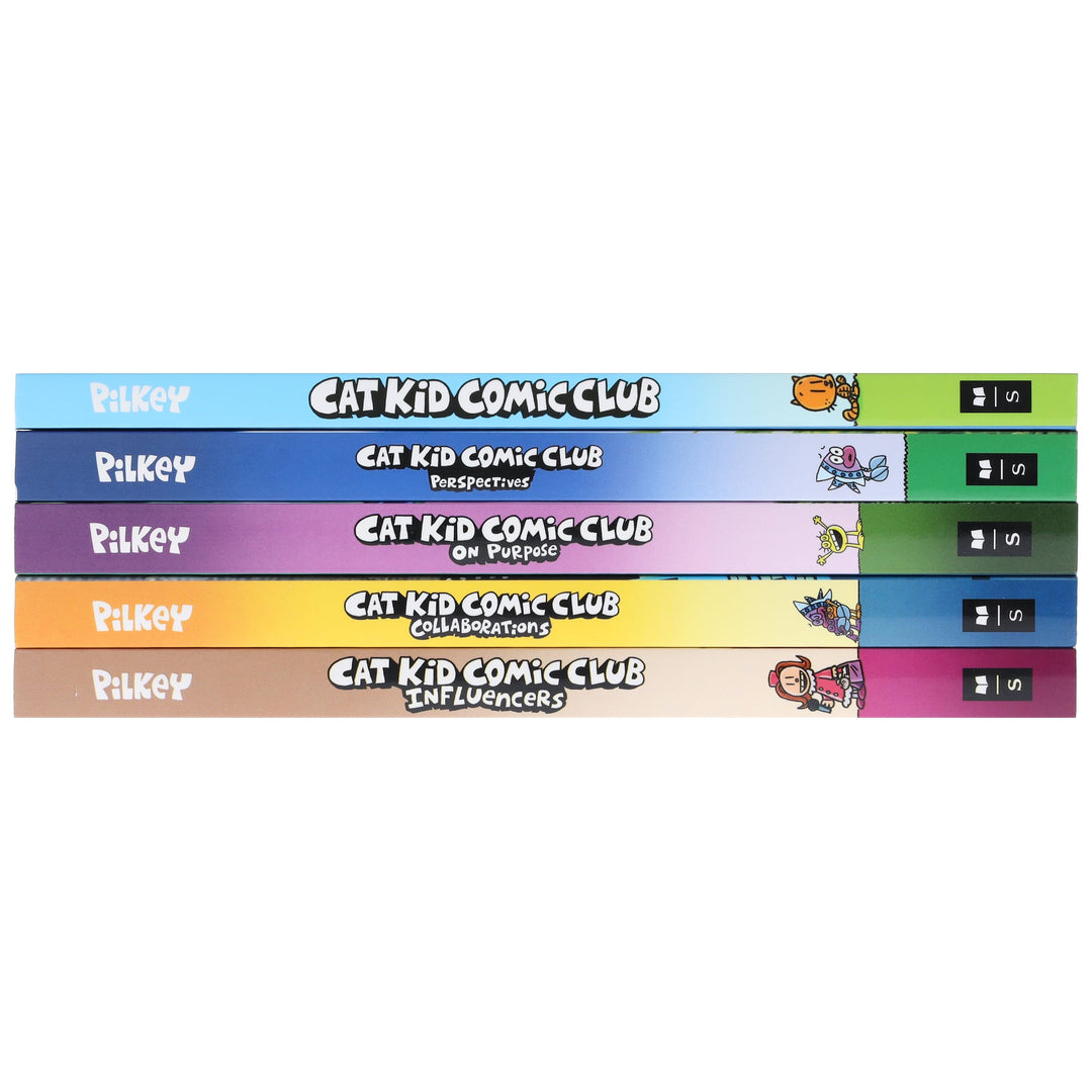 Cat Kid Comic Club By Dav Pilkey: illustrated 5 Books Collection Set - Ages 6-12 - Paperback