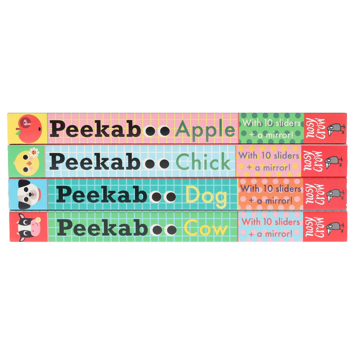 Peekaboo: Apple, Chick, Dog & Cow by Camilla Reid Illustrated 4 Books Collection Set - Ages 0-5 - Board Book