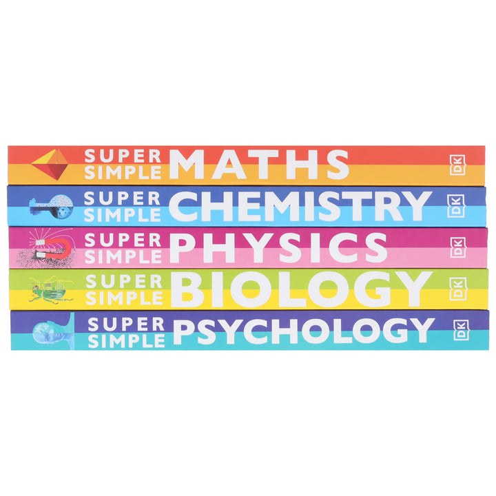 Super Simple: Maths, Chemistry, Physics, Biology & Psychology The Ultimate Bitesize Study Guide 5 Books Collection Set - Non Fiction - Paperback