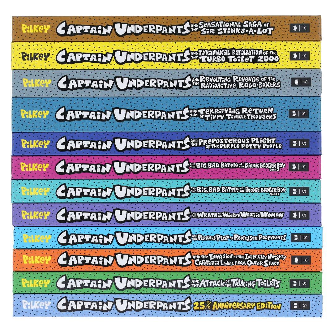 Captain Underpants Forever Full Color Series by Dav Pilkey Illustrated 12 Books Collection Box Set - Ages 7+ - Hardback