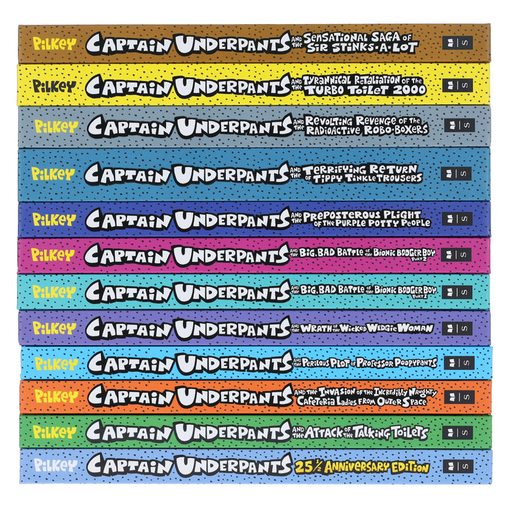 Captain Underpants Forever Full Color Series by Dav Pilkey Illustrated 12 Books Collection Box Set - Ages 7+ - Hardback
