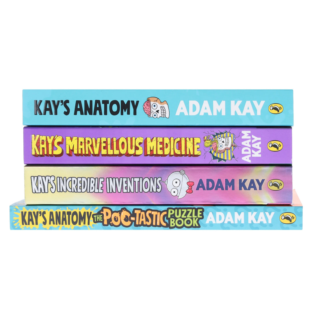 Adam Kay's Incredible Inventions, Marvellous Medicine, Anatomy & The Poo-Tastic Puzzle Book: 4 Books Collection Set - Ages 7+ - Paperback