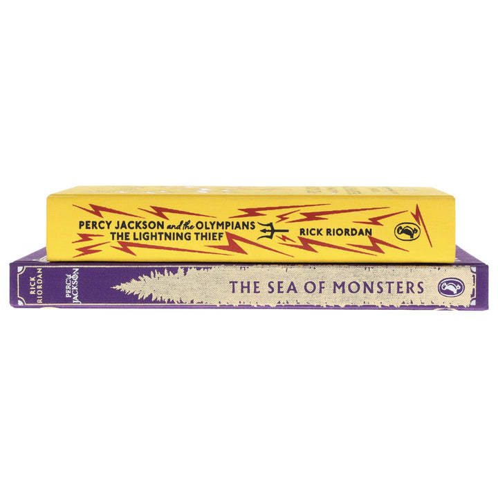 Percy Jackson and the Olympians (Puffin 85th Anniversary Clothbound Collection) by Rick Riordan 2 Books Collector's Edition Set - Ages 9+ - Hardback