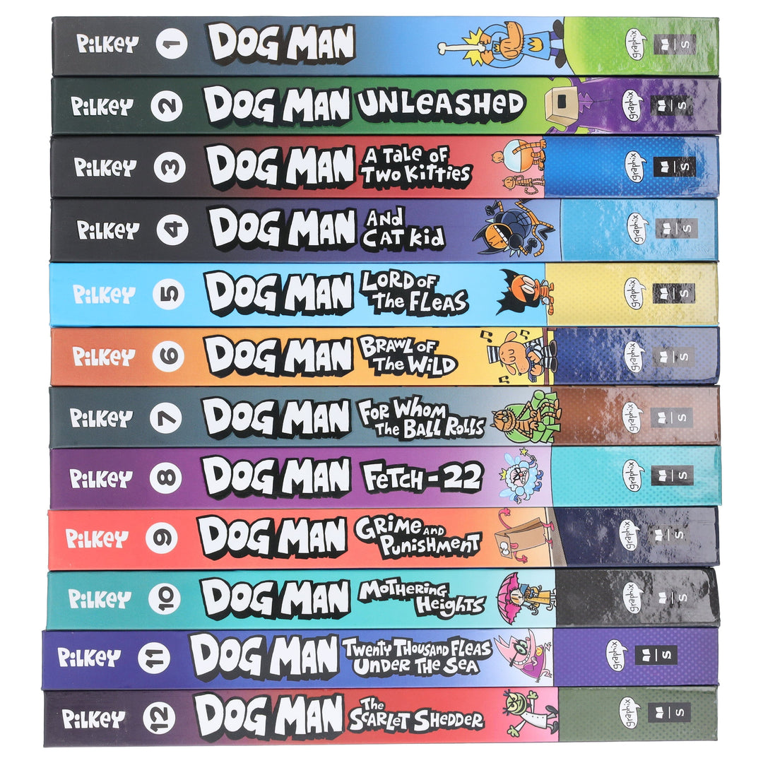 Dog Man by Dav Pilkey: Books 1-12 Collection Set - Ages 6-12 - Hardback