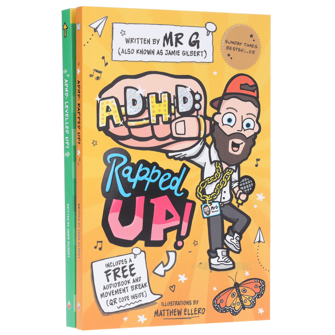 ADHD: Rapped Up! and Levelled Up! by Jamie Gilbert 'Mr G' 2 Books Collection Set - Ages 9-12 - Paperback (Learn about ADHD with Free Audio Book & Movement Break)