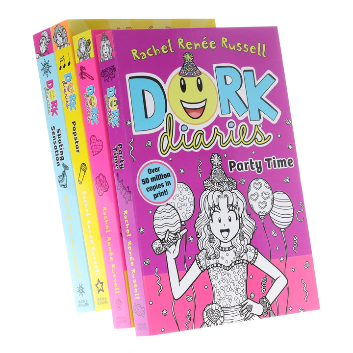 Dork Diaries Series (Book 1-4) By Rachel Renee Russell 4 Books Collection Set - Ages 9-14 - Paperback