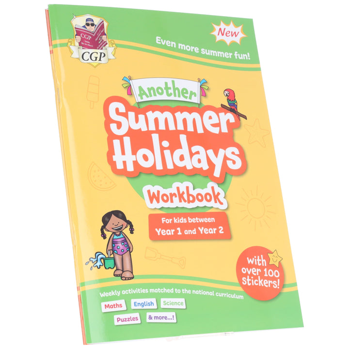 CGP Summer Holidays Activity Workbook (For kids between Year 1 & Year 2) With 100+ Stickers: 2 Books Set - Paperback