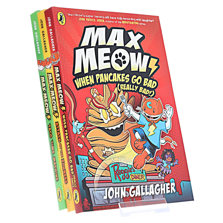 Max Meow Series (Book 4-6) by John Gallagher 3 Graphic Novels Collection Set - Ages 5-10 - Paperback