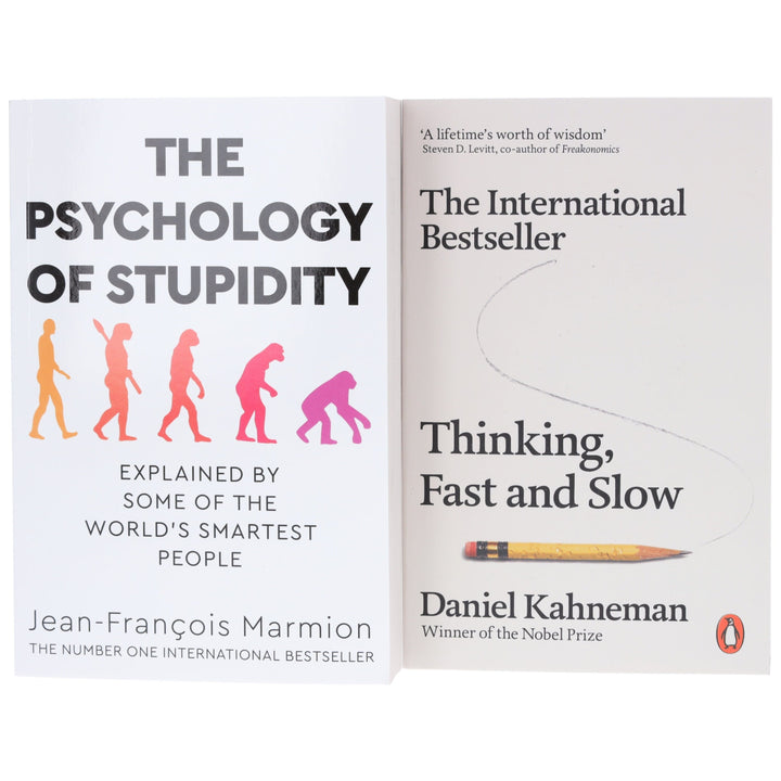 Thinking, Fast and Slow & The Psychology of Stupidity by Daniel Kahneman & Jean-Francois Marmion 2 Books Collection Set - Non Fiction - Paperback