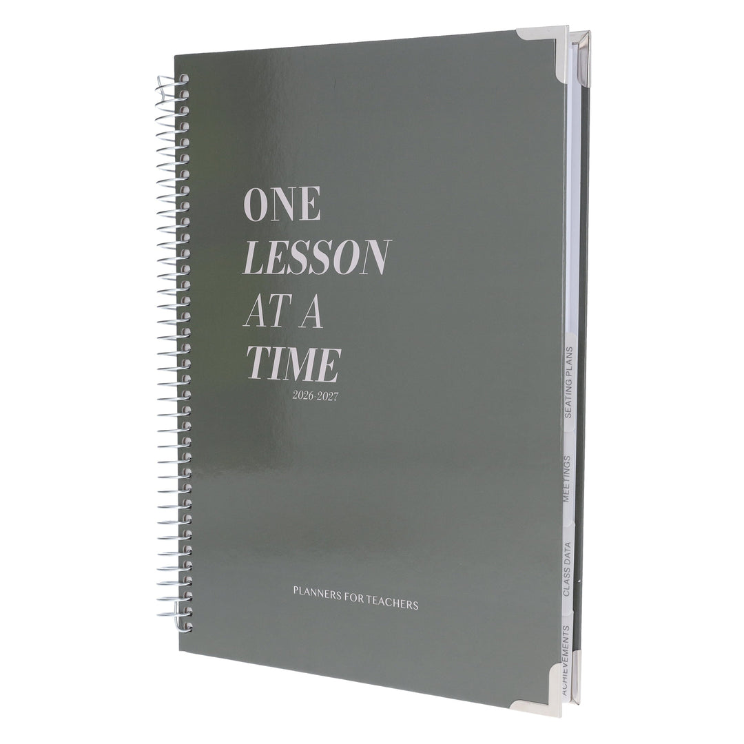 One Lesson At A Time 2026-2027 Teacher Planner - Olive Edition - Spiral Bound Hardback