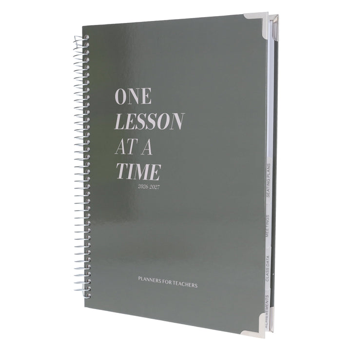 One Lesson At A Time 2026-2027 Teacher Planner - Olive Edition - Spiral Bound Hardback