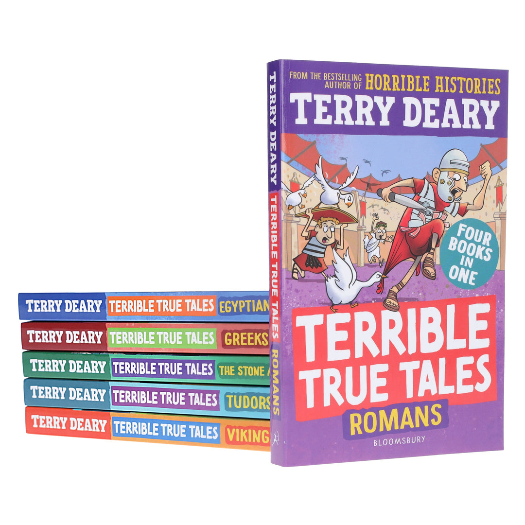 Terrible True Tales By Terry Deary: 6 Books (4 Books in 1) Collection Set - Ages 7-9 - Paperback