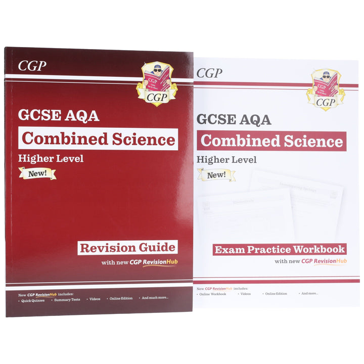 CGP GCSE AQA Combined Science Higher Level Revision Guide & Exam Practice Workbook 2 Books Set - Paperback