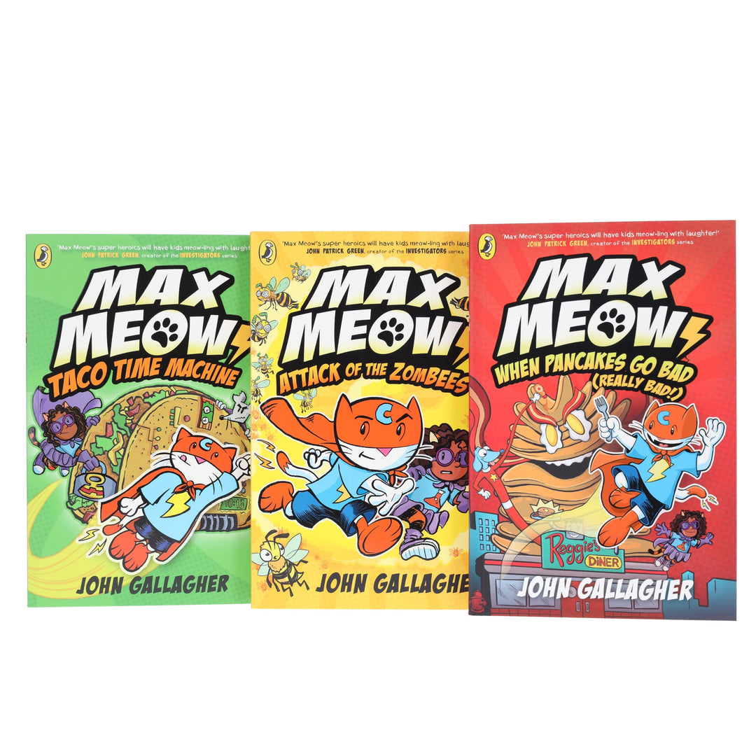 Max Meow Series (Book 4-6) by John Gallagher 3 Graphic Novels Collection Set - Ages 5-10 - Paperback