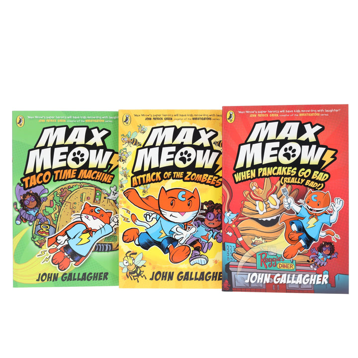 Max Meow Series (Book 4-6) by John Gallagher 3 Graphic Novels Collection Set - Ages 5-10 - Paperback
