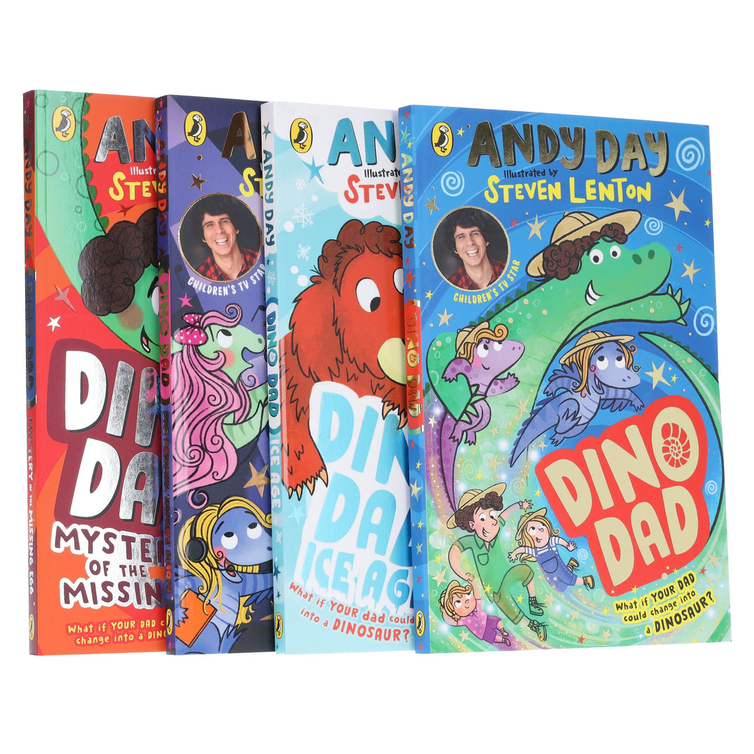 Dino Dad Series by Andy Day Illustrated 4 Books Collection Set - Ages 4-8 - Paperback