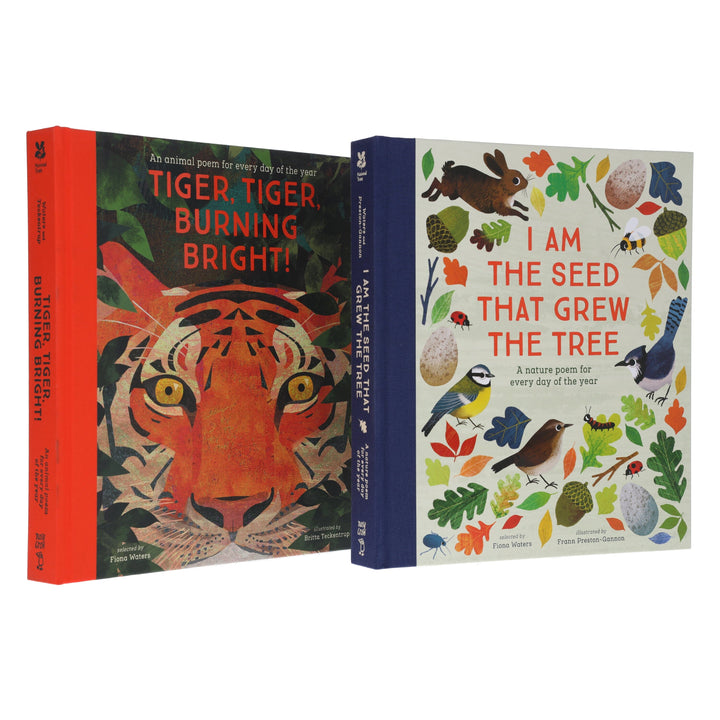 Fiona Waters Poetry Collections 2 Books Set (I Am the Seed That Grew the Tree & Tiger, Tiger, Burning Bright!) - Ages 4-11 - Hardback