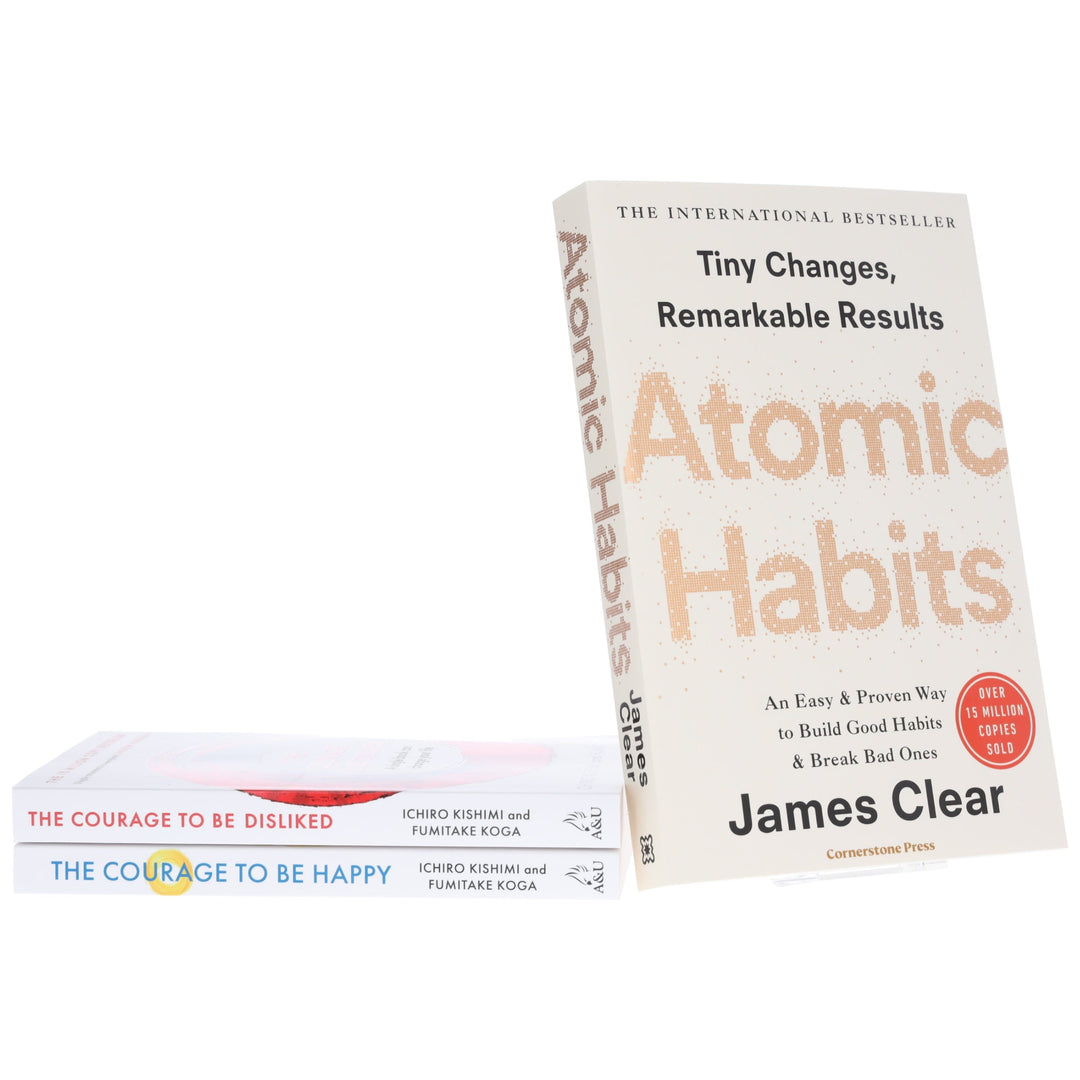The Courage to be Disliked, The Courage to be Happy & Atomic Habits 3 Book Collection Set - Non Fiction - Paperback
