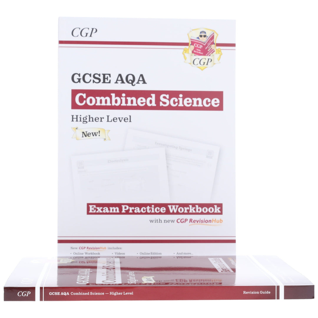 CGP GCSE AQA Combined Science Higher Level Revision Guide & Exam Practice Workbook 2 Books Set - Paperback
