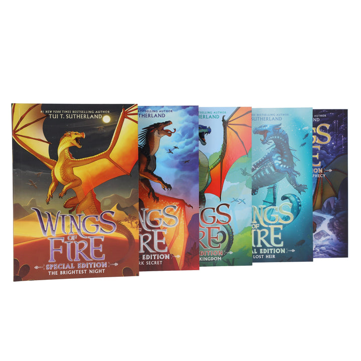 Wings of Fire by Tui T. Sutherland 5 Books Special Edition Box Set - Ages 9-14 - Paperback (Sprayed Edges)