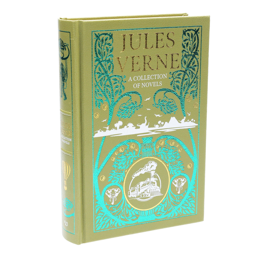 A Collection of Jules Verne Novels With Sprayed Edge - Fiction - Leather Bound Hardback