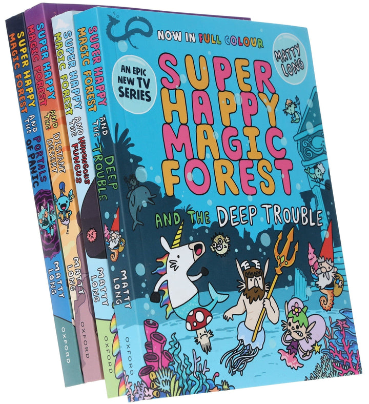 Super Happy Magic Forest Series by Matty Long: Colour illustrated 4 Books Collection Set - Ages 6+ - Paperback
