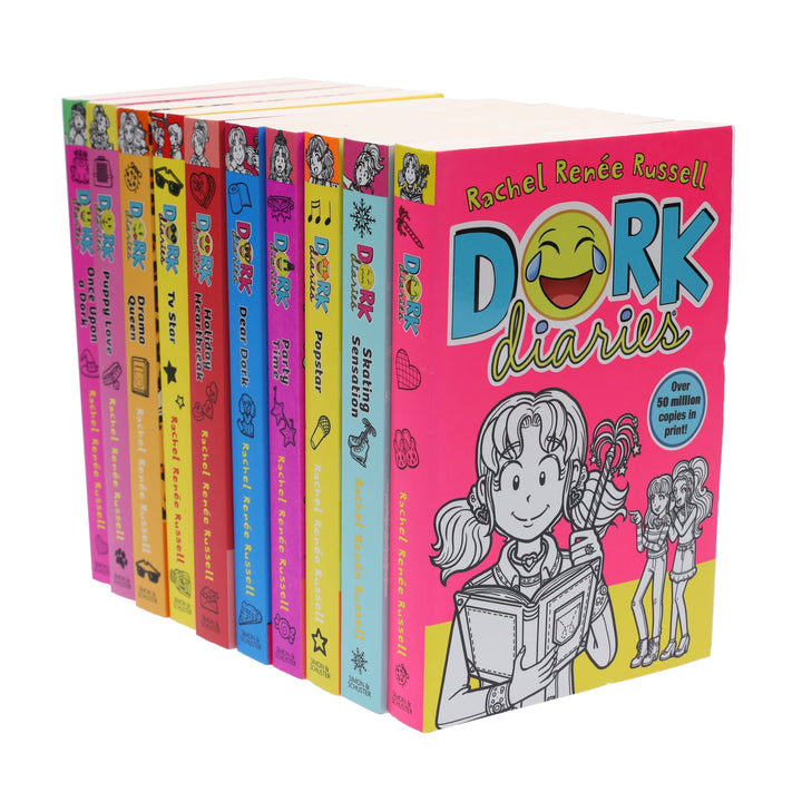Dork Diaries Series (Vol. 1-10) By Rachel Renee Russell 10 Books Collection - Ages 9-14 - Paperback