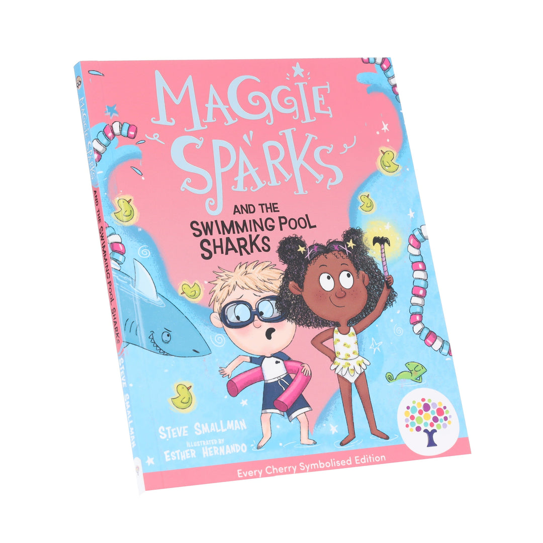 Maggie Sparks and the Swimming Pool Sharks: Accessible Symbolised Edition by Steve Smallman - Ages 5-7 - Paperback (Includes Free Signing Video & Audiobook)