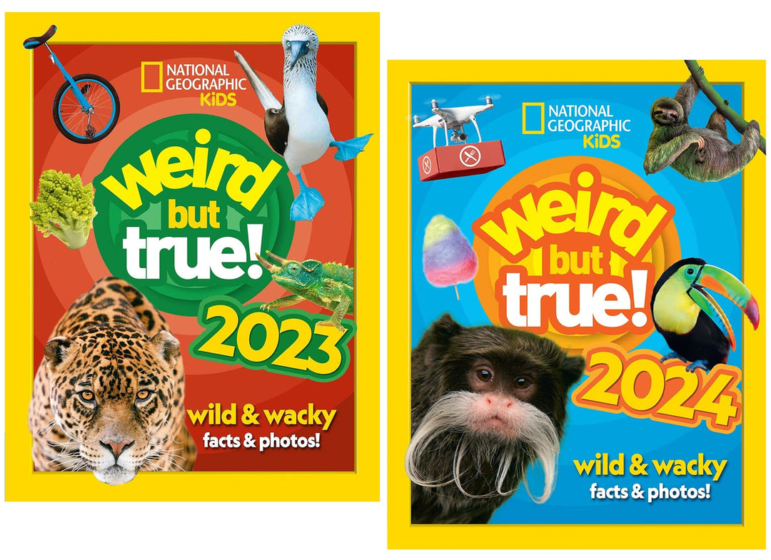 Weird but true! 2023 & 2024: wild and wacky, facts and photos! by National Geographic Kids 2 Books Collection Set - Ages 7-10 - Hardback