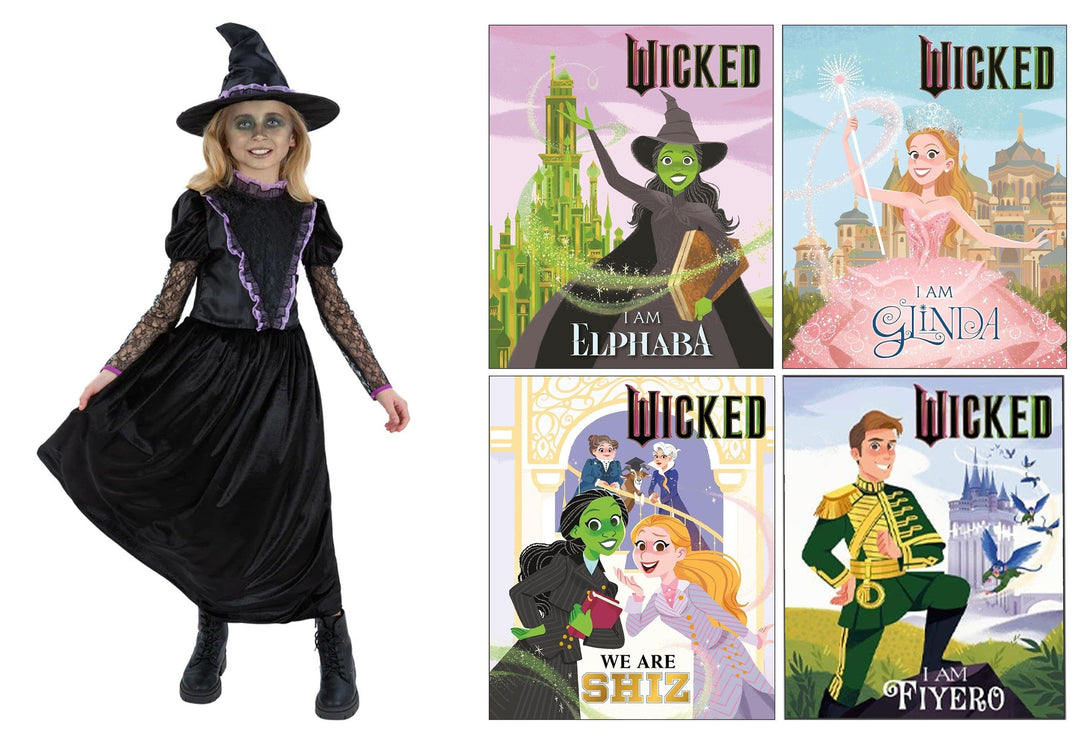 Wicked by Mary Man-Kong Illustrated 4 Books Collection Set With Witch from the West Kids Costume