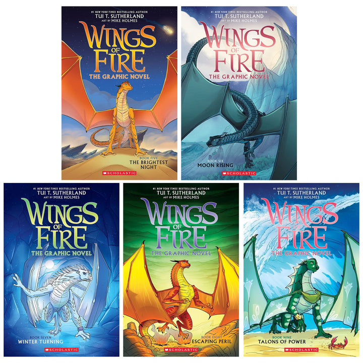 Wings of Fire Graphix Series (Book 5-9) By Tui T. Sutherland: Graphic Novels 5 Books Collection Set - Ages 8-12 - Paperback