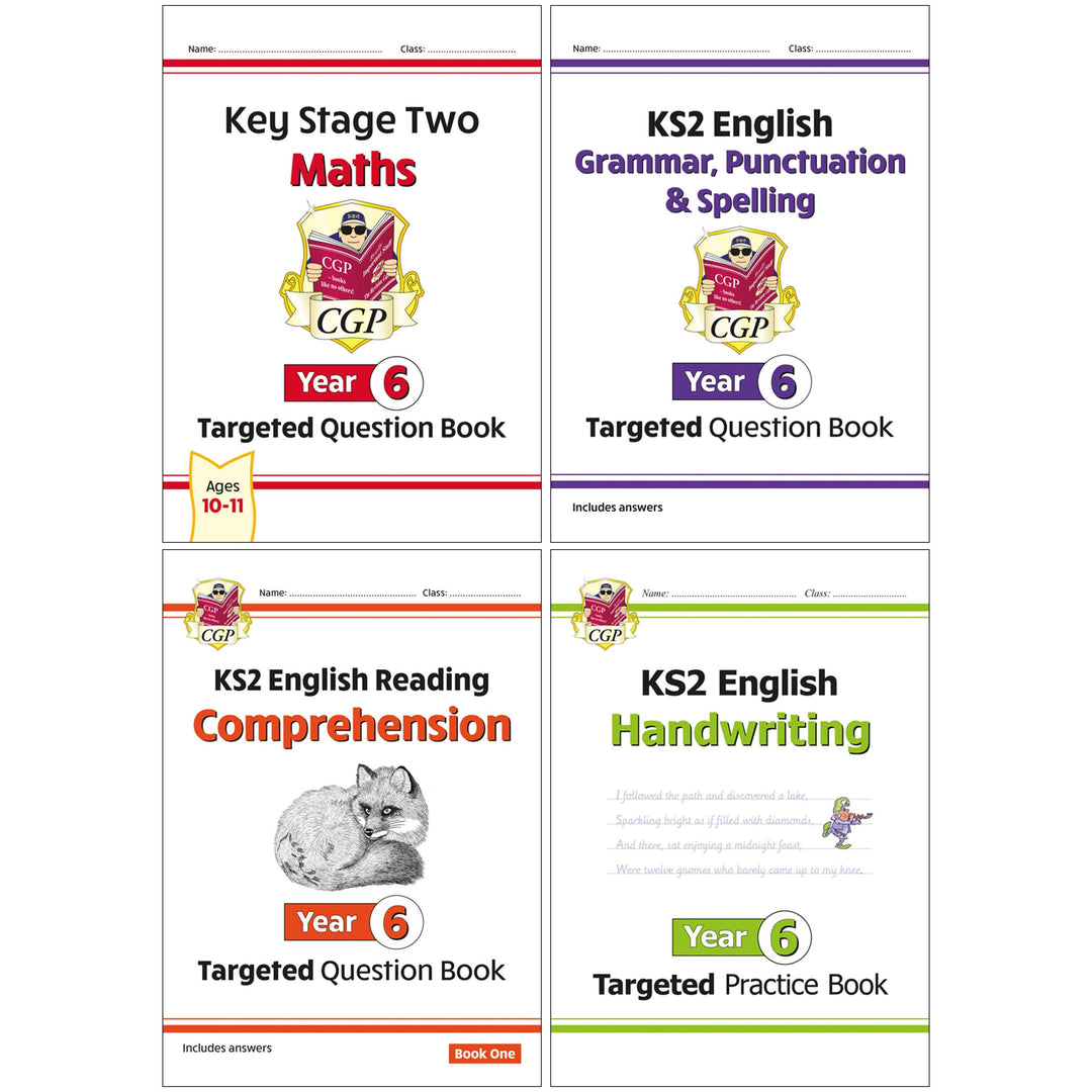 CGP KS2 (Year 6) Targeted Question and Practice Bundle 4 Books Collection Set - Ages 10-11 - Paperback